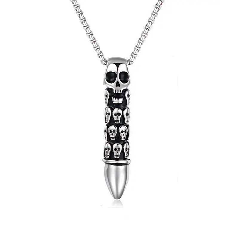 Jewelry Skeleton Alloy Head Male Titanium Steel Necklace Pendant