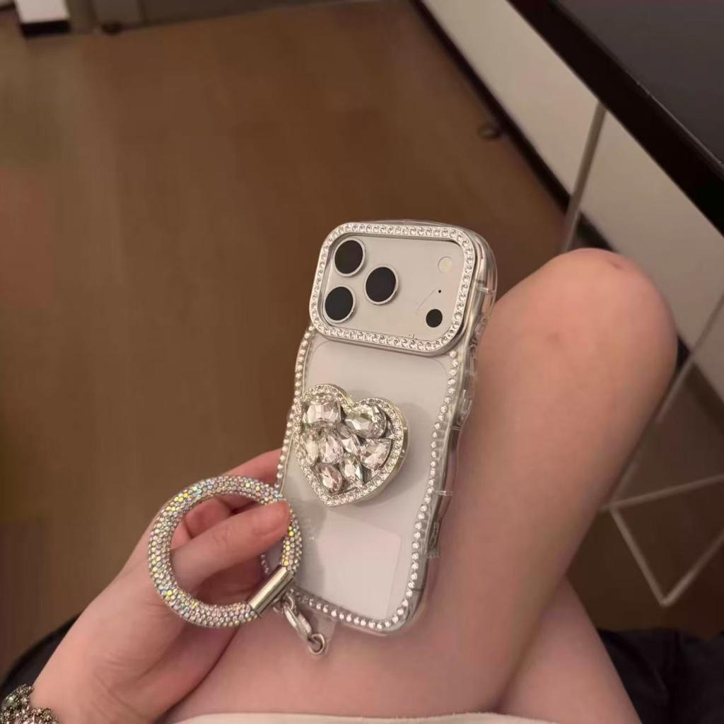 Bracelet Han ins mobile phone case temperament 17 suitable for Apple flash diamond love Apple woman 16Promax17promax1