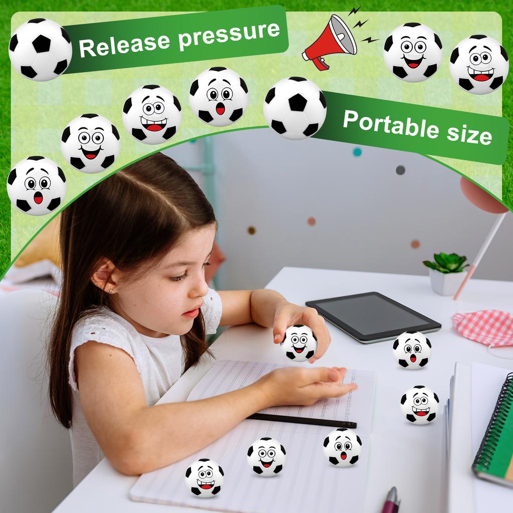 12 Pack Mini Stress Balls With 3 Funny Faces For Boys Girls Sport Squeeze Foam Balls For Party Favors Clas