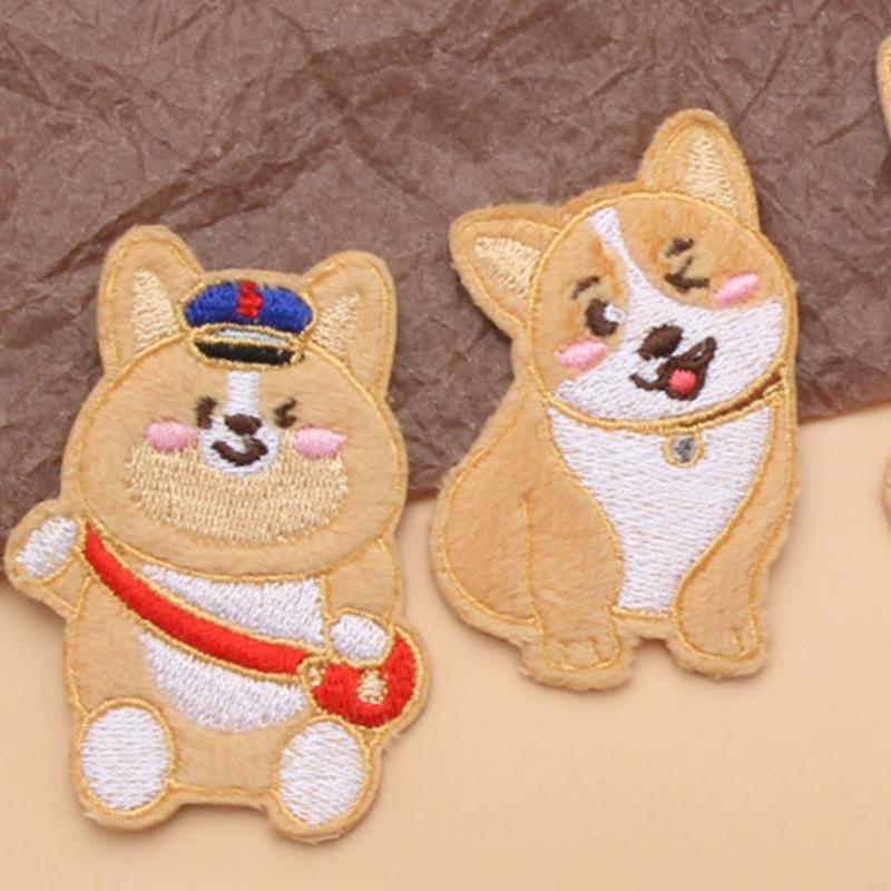 10Pcs Dog Fabric Iron On Patches Embroidery Appliques For Jackets Hat Bag Coat J0MC