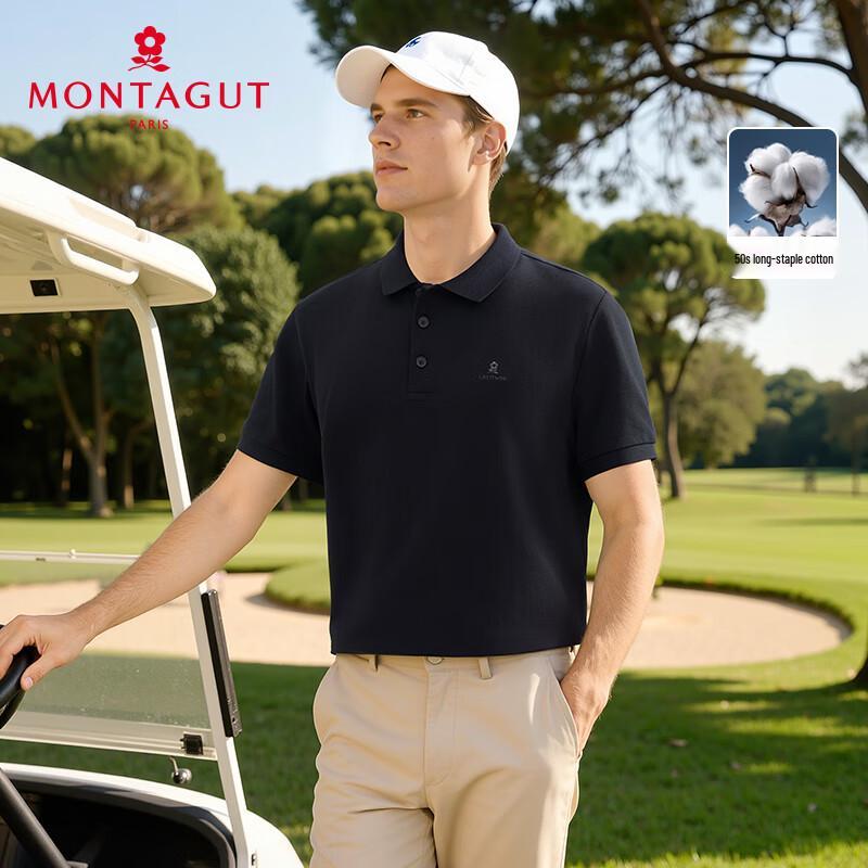 MONTAGUT Men's Business Casual Cotton Polo Shirt