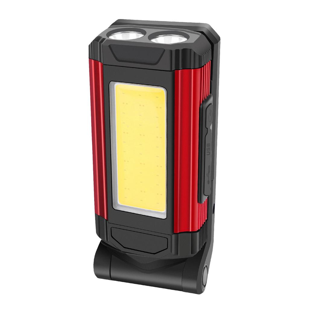 Folded Work Lights Aluminium Alloy USB Charging Magnetic COB Inspection Lamp Portable Fill Light Red