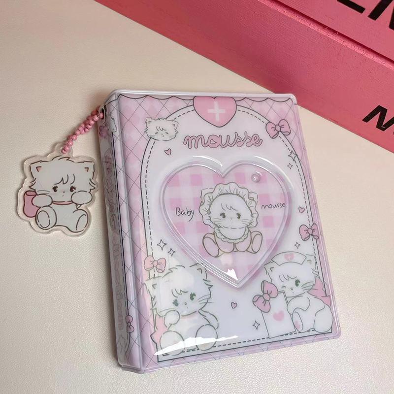 Double-Sided Storage 3 Inch Mini Binder Kpop Album Cute Mikko Name Card Book Photo Album With 20/18 Pockets Small Card Booklet