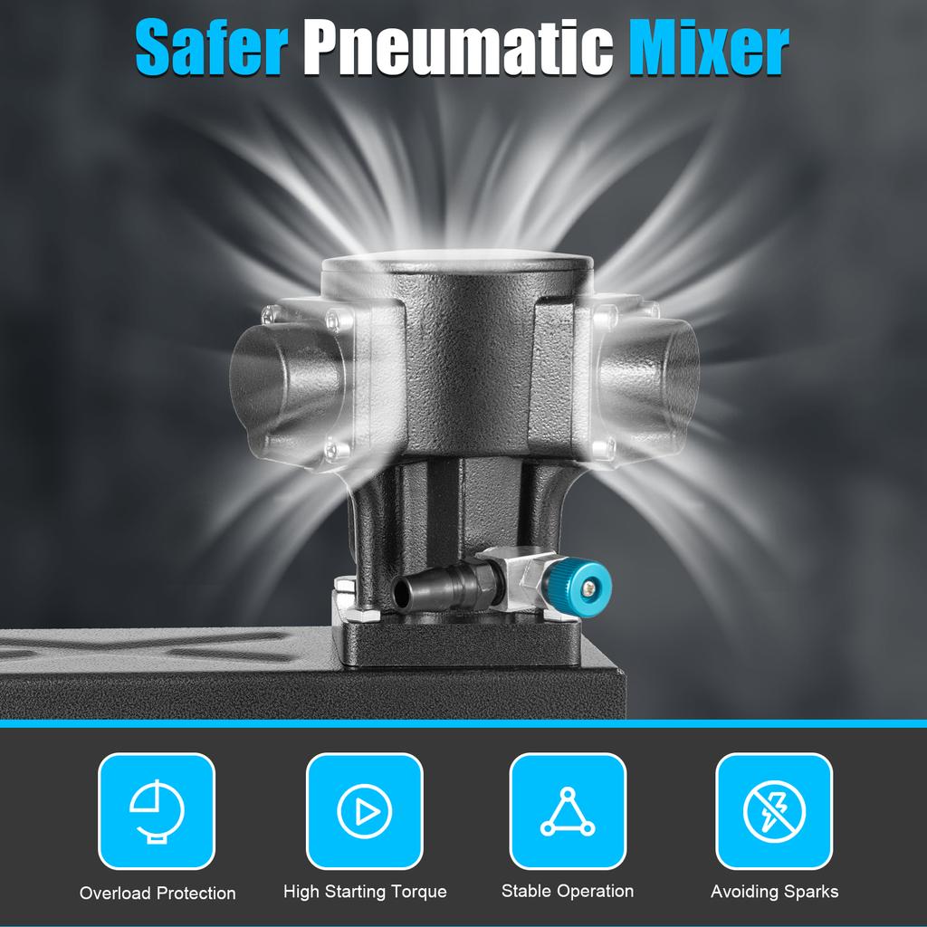 Pneumatic Paint Mixer Machine 5 Gallon Paint Mixer Stirring Tool 1/4HP Stainless Steel Cement Mixer Stand To Mix Paint