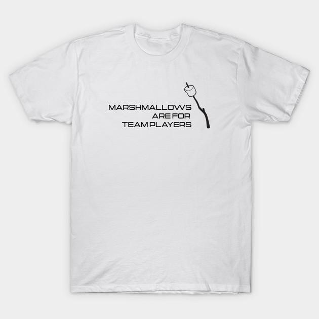

Men Black Print T-shirt Marshmallows Are For Team Players No-Cut Transfer Paper Print Cotton Tshirt 4XL білий