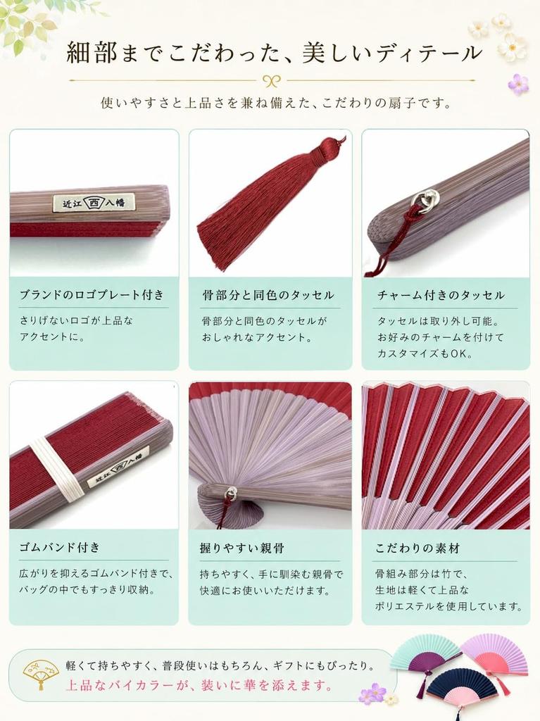 Shoroku fan in a fan A perfect gift for [Nishikawa Shoten] Two-tone byCOLOR, pouch. summer. (Saxophone Blue/Green)