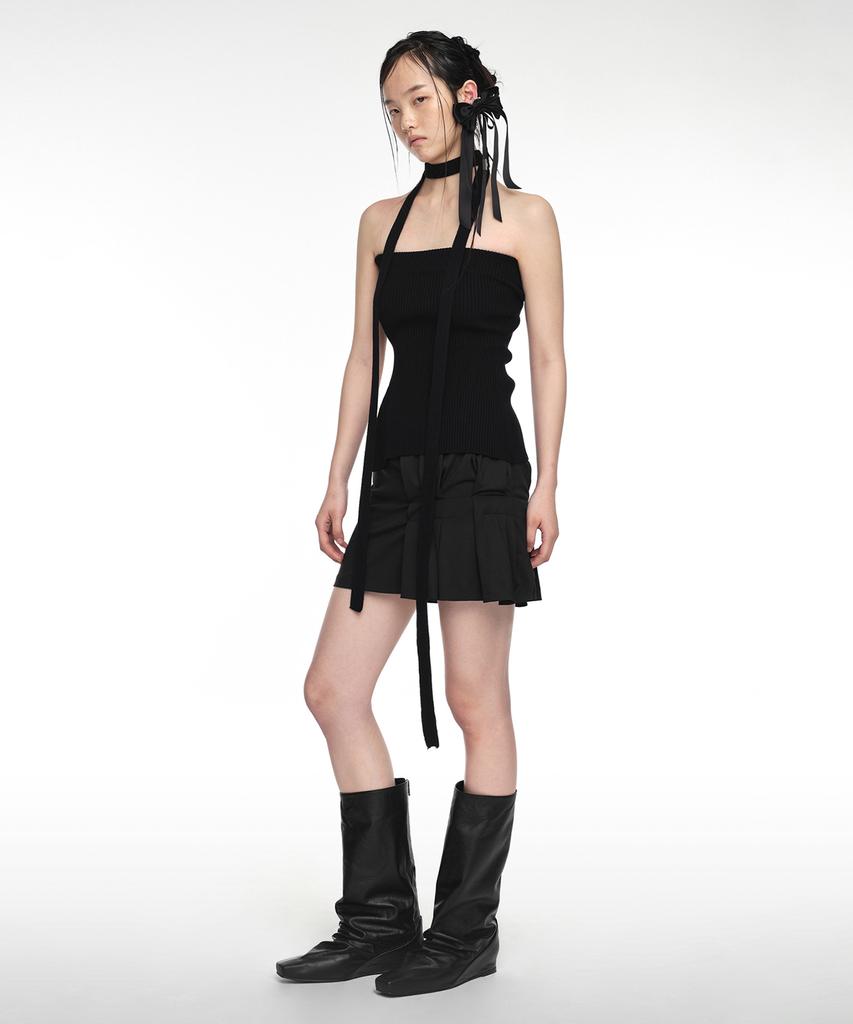 Nache Folded Mini Skirt Black