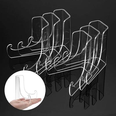 Tablet Holder Acrylic Flat Plate Stand 60-Degree Angle Clear Display Easel Stand Multipurpose Back Book Stand Displaying
