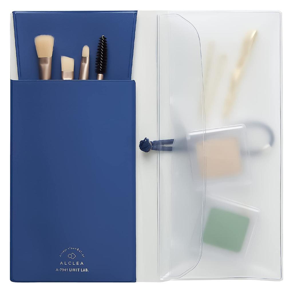 Lihitlab Antibacterial PVC Flat Pencil Case Transparent Slim ALCLEA Blue A7941-8