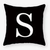 Black White Letters Sofa Decorative Cushion Cover Pillow Pillowcase Polyester 45*45Cm Throw Pillow Home Decor Pillowcover