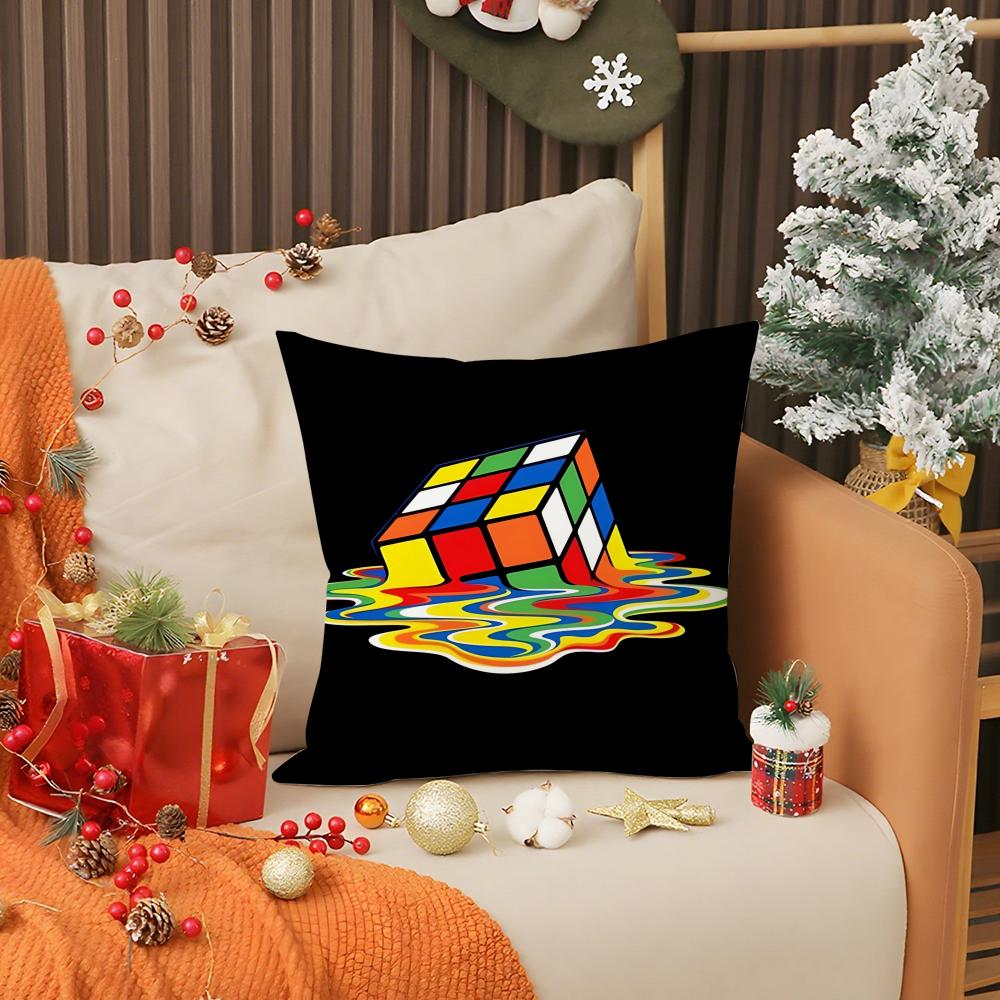 Home Personality Display Rubiks Cube Pillow Case Printing Pillowcase Living Room Sofa Cushion Cover Bedroom Room Decor