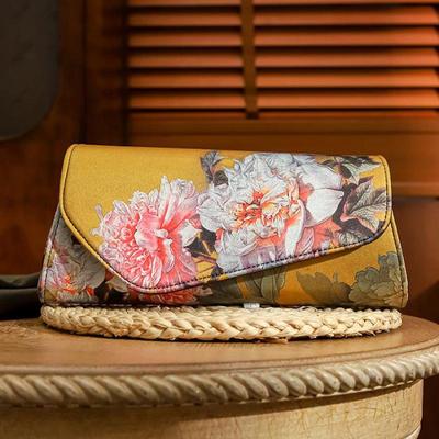Bolsas de mão femininas, bolsa Cheongsam antiga, versátil, vintage, estampa floral, bolsas de ombro femininas