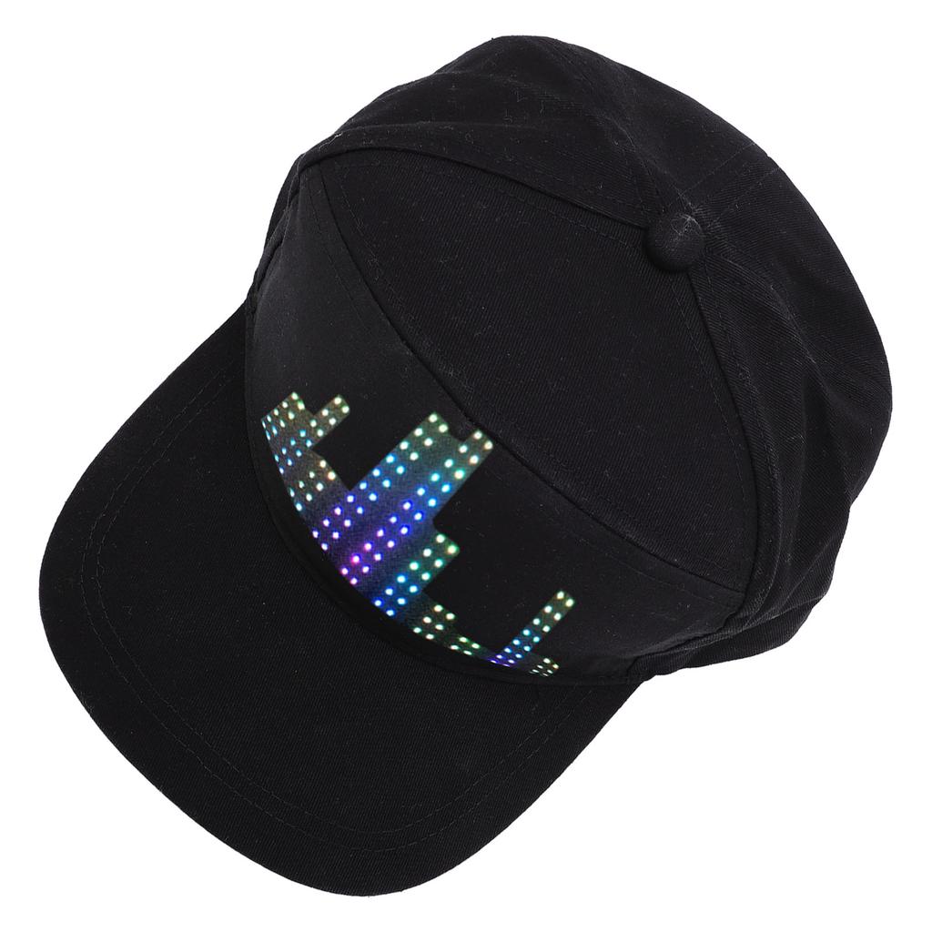 LED Display Baseball Cap APP Programmable Adjutsable Cotton Detachable 12x32 LED Display Hat