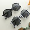 Striped Polygon Frame Kids Sunglasses Outdoor Boys Girls Sun Protection Uv400 Sun Glasses Baby Summer Travel Goggle Shades