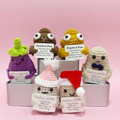 Niedliche Positive Energie Handgestrickte Mini-Puppen Gurken-Kimchi Kartoffeln Kreative Geschenke Lustig Interessant Heimdeko Ornament