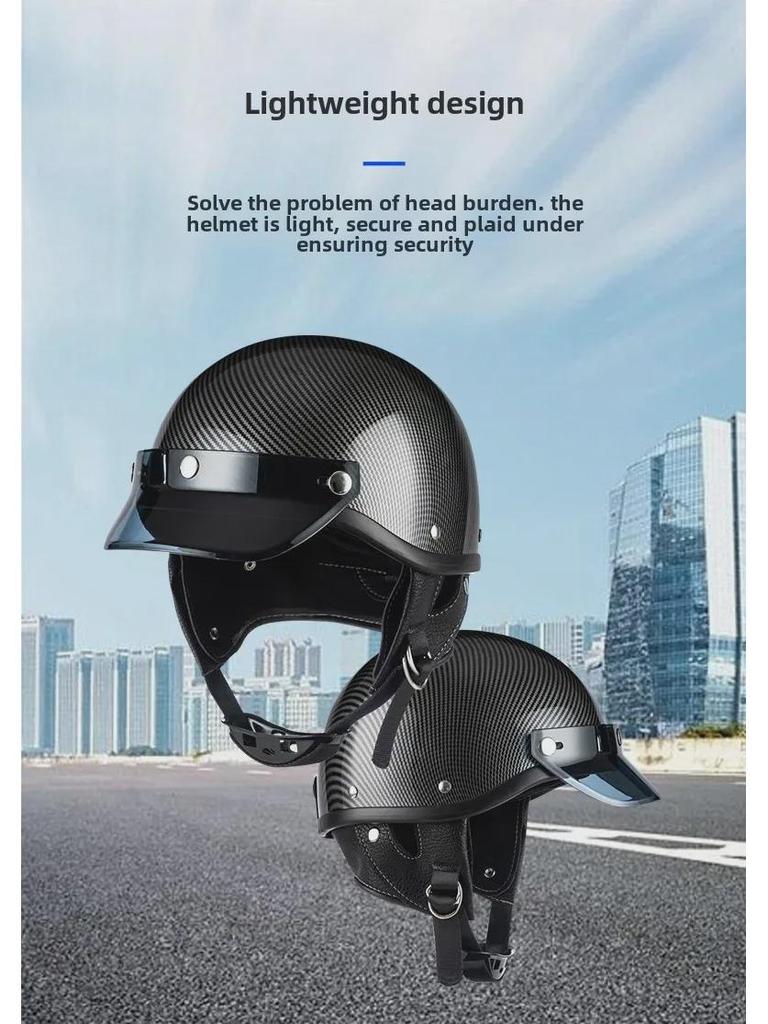 Universal Retro Half Helmet for Men & Women, Lightweight & Safe for All Seasons