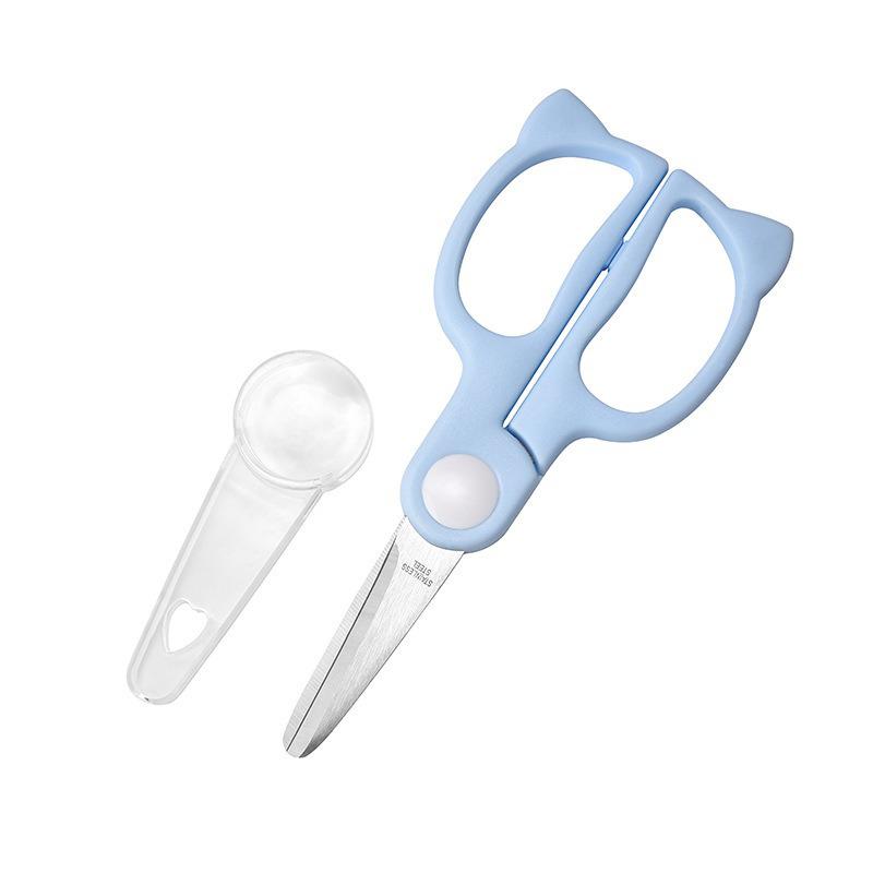 Portable Stainless Steel Baby Food Scissors - Cut Meat & Vegetables for Infants & Children