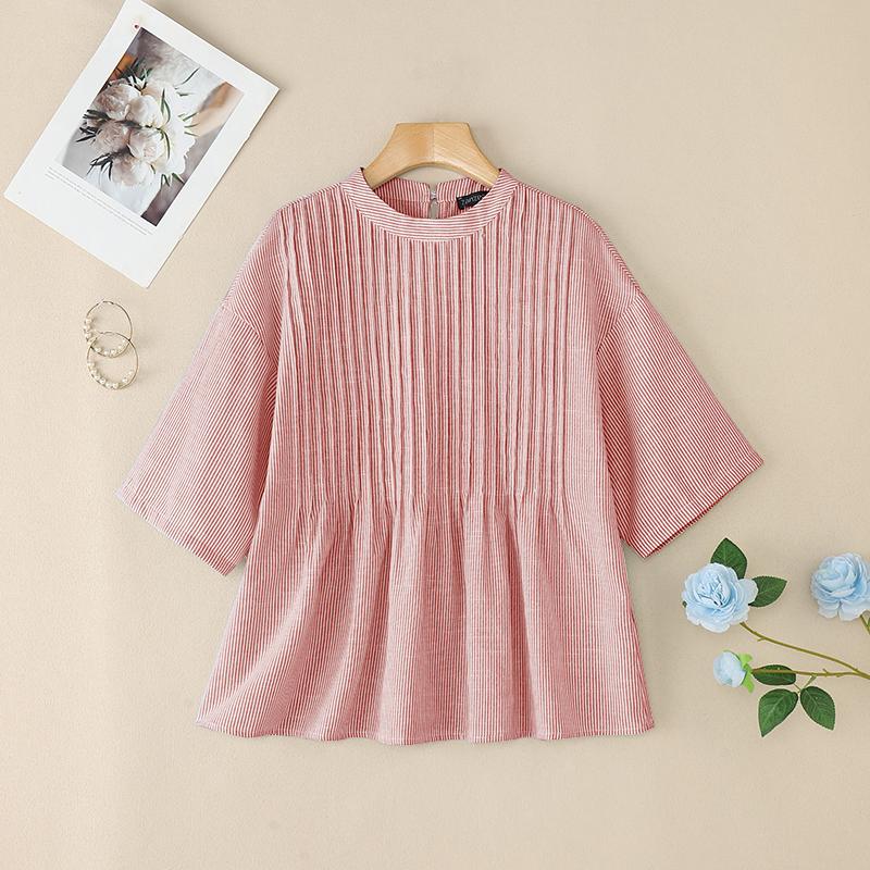 

Жіноча повсякденна вільна літня блузка з коротким рукавом ZANZEA 5XL червоний