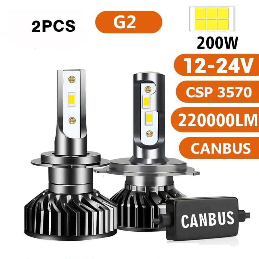 ENGZEA H7 H4 Led Canbus Headlight12V 24V H1 H8 220000LM 200W H9 H11 9005 9006 Hb3 Hb4 Led Bulb Lamp for Car 4300K 6000K 8000K