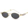 Y2K Vintage Oval Small Frame Sunglasses Women For Female Punk Elegant Brand Designer Sun Glasses Luxury Diamond Metal Eyeglasses