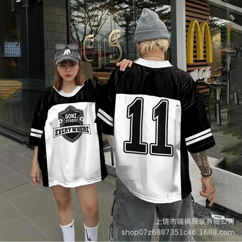 Mens Oversized Streetwear Hip Hop Graphic Tee - Loose Fit Cotton Short Sleeve T-Shirt Fall