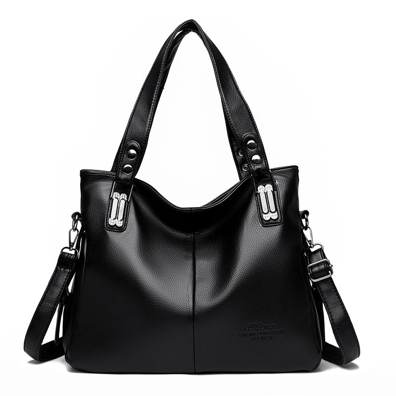 

Vintage wallet Design PU Leather Bost Handbag For Women Casual Large Capacity Shoulder Crossbody Bags Fashi Shopper Totes чёрный