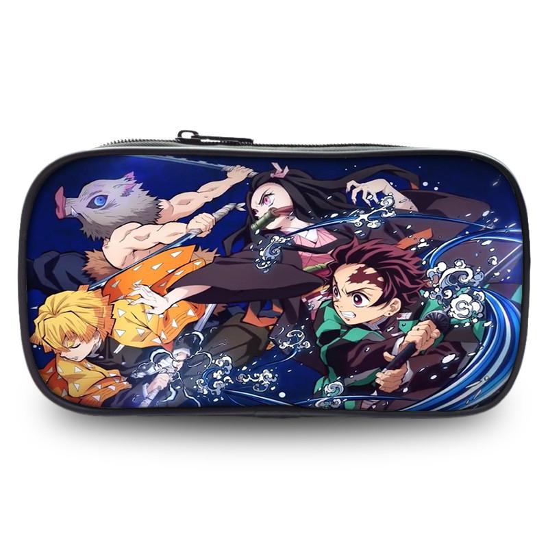Cute Demon Slayer Pen Pouch Large Capacity Oxford Fabric Versatile Pencil Bag