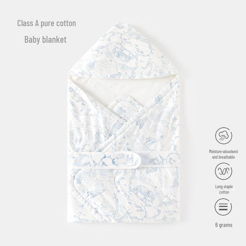 Newborn Pure Cotton Baby Blanket - Lightweight Spring/Summer Quilt & Swaddle