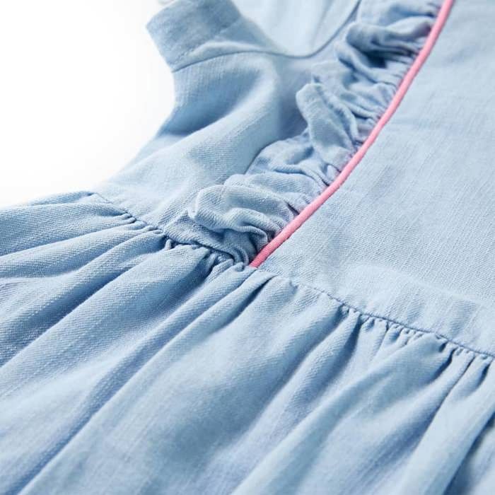 Children's Dress with Soft Blue Ruffles 92/104/116/128/140