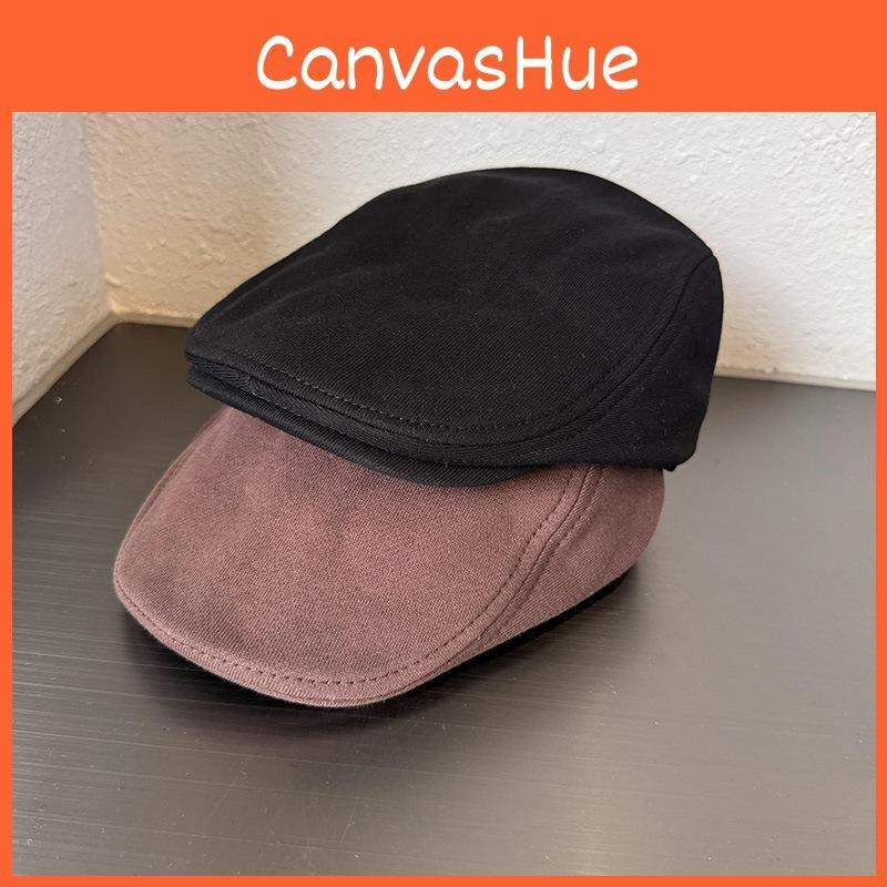 Solid Color Retro Urban Baseball Cap Short Brim Breathable Cotton Casual Wear