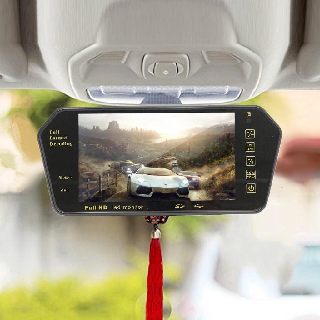 

7-дюймовый цветной зеркальный монитор TFT LCD с Bluetooth, видео- и MP5-плеером, автомобильный монитор заднего вида, система помощи при парковке и камера заднего вида