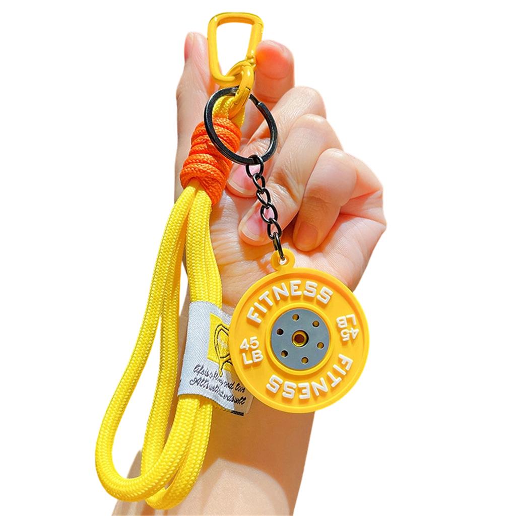 Fun Cartoon Barbell Keychain Fitness Gift Enhances Workout Motivation Portable Bag Pendant Keyring for Daily Carry