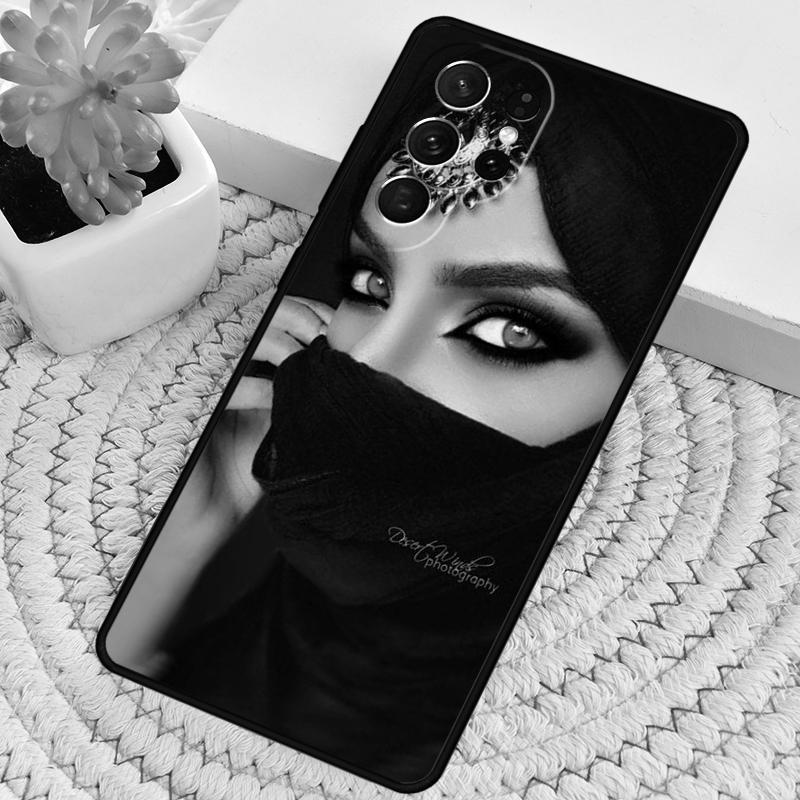 Arab Woman With Niqab Face eye Phone Case for Samsung Galaxy note 10 pro S26 Ultra S23 S24 FE S25 S21 S22 PLUS shockproof Cove