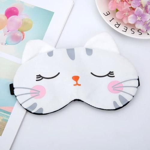 Siawadeky Light-Blocking Eye Masks for Sleeping, Set of 5, Cute Cat Print Eye Covers for Restful Sleep, No Pressure, Comfortable Sleep, and Naps with
