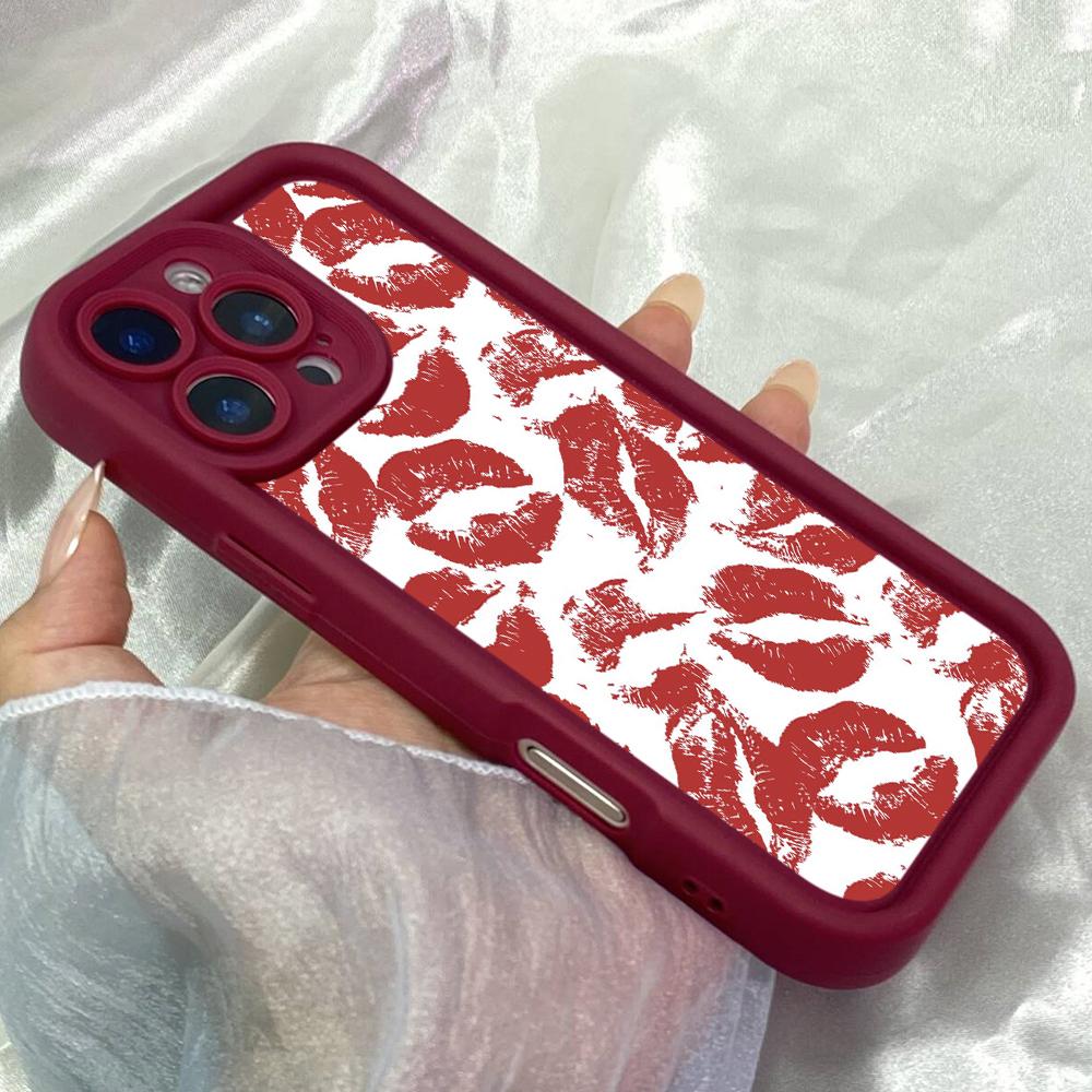 JT304 Kiss Mark for iPhone 17 16 15 14 13 Pro Max Samsung S26 S25 Ultra A17 A16 A07 A56 A13 A14 A15 A06 A05 Xiaomi 15T Redmi 15c Note 14 13 Soft Case