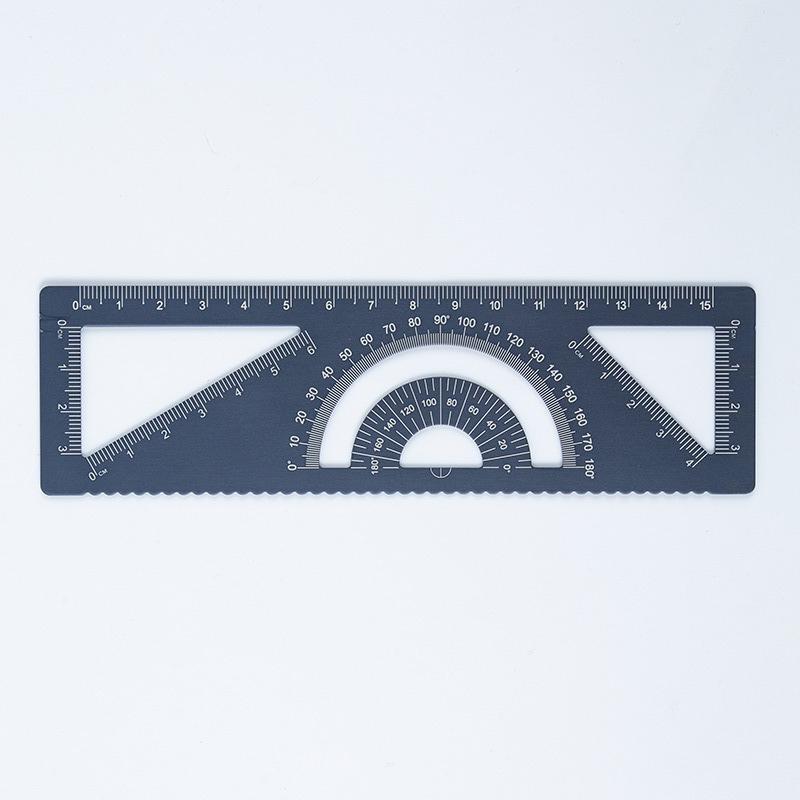 

Geometry Ruler Set for School Student Drawing Aluminum Alloy Triangle Ruler Protractor Straightedge Measurement Tools синій