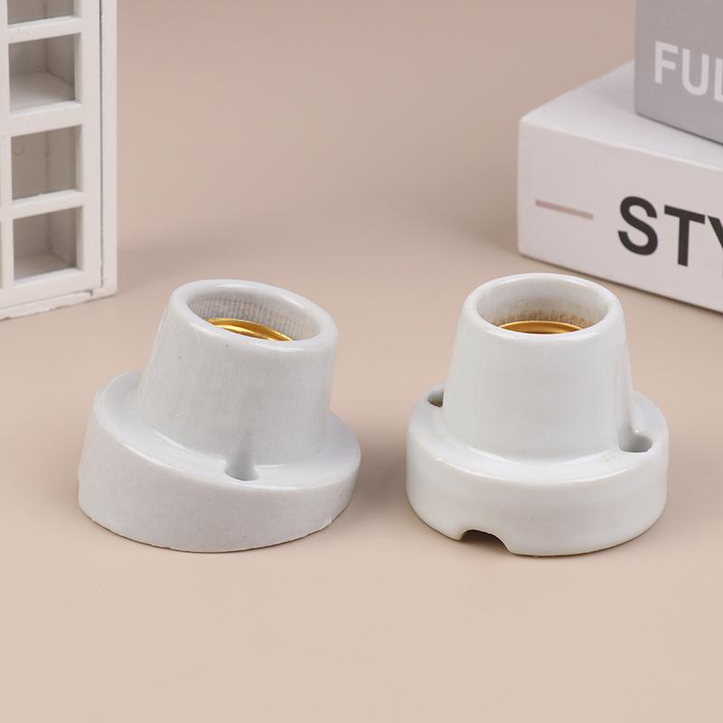 4 Styles High Temperature Resistant All Ceramic Lamp Holder Screw E27 All Copper Core High Quality Ceramic Light Base Holder