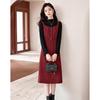 Elegant Long Sleeve Top & Midi Dress Two-Piece Set