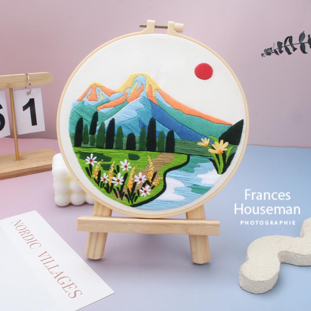 DIY Cross-Border Embroidery Kit: Brocade Rivers & Mountains