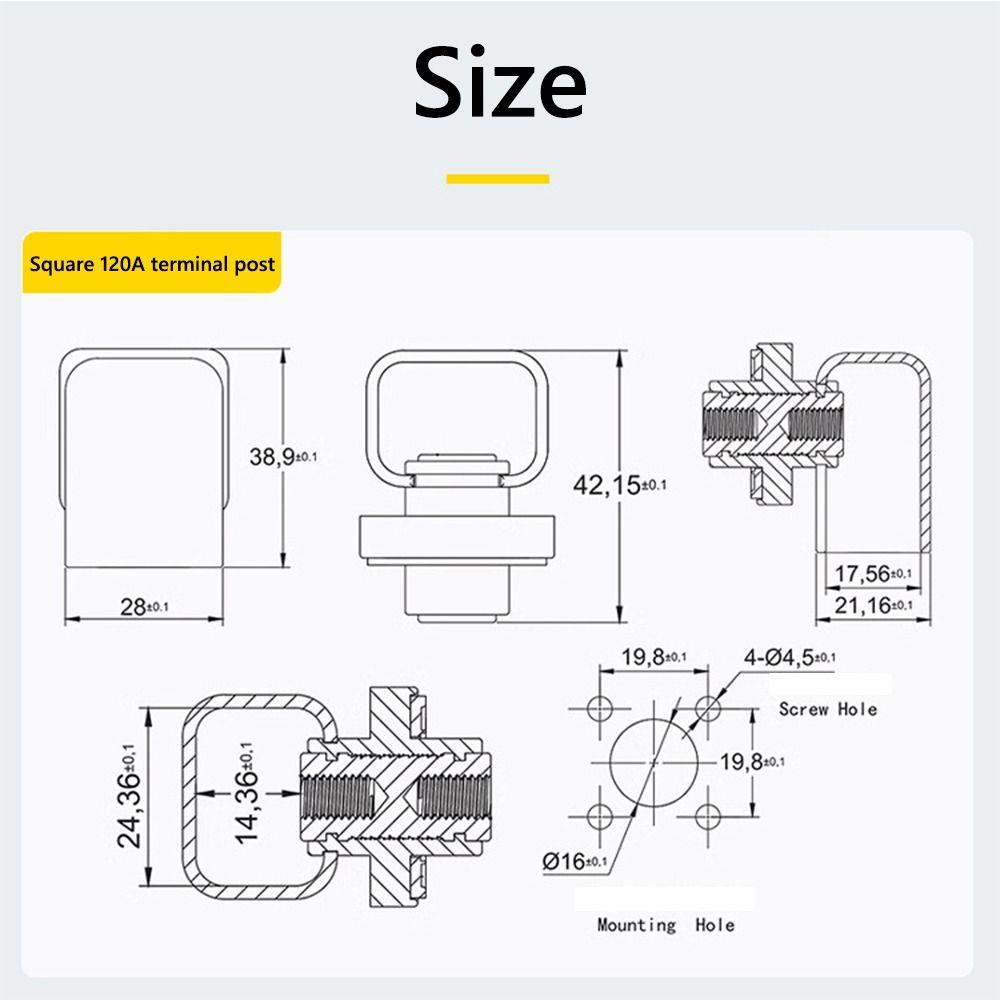 100A/120A High Current Terminal Post Black Red Inverter Connector  Tool