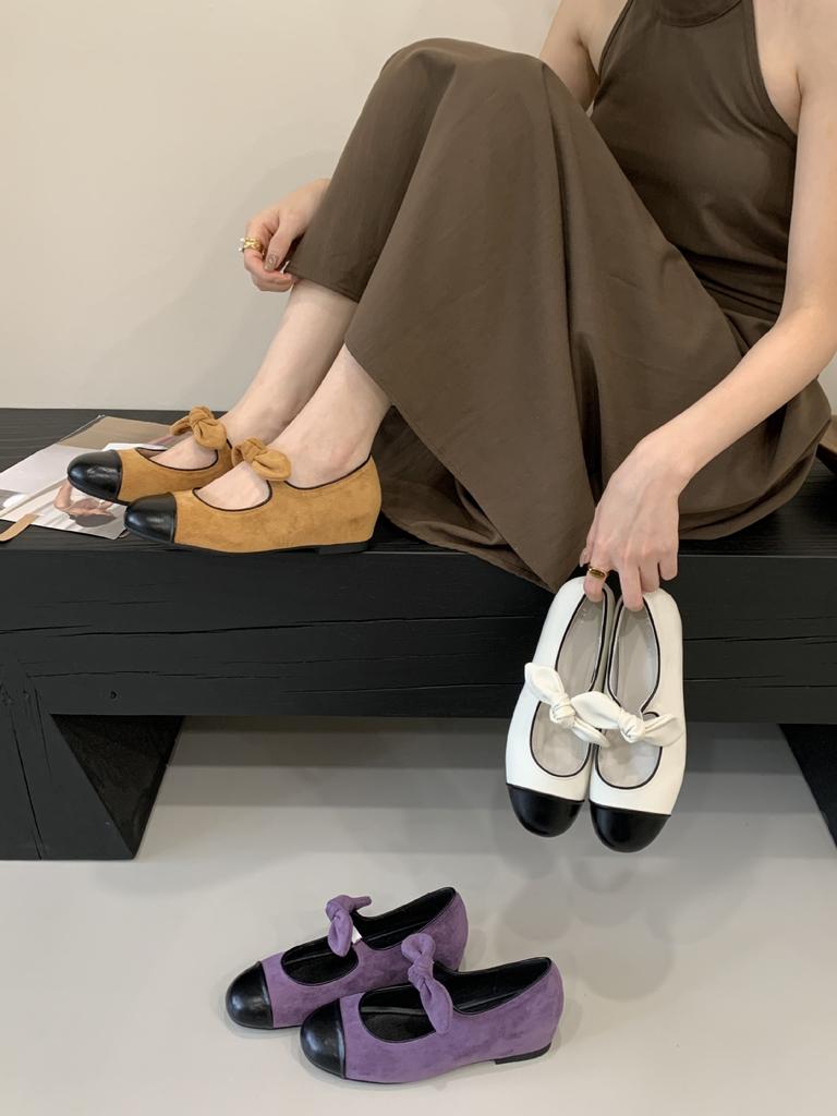 2025 Autumn Korean Version of Versatile Bow Gentle Mary Jane Shoes Small Fragrant Style Inner Height Increase Medium Heel Single Shoes Women