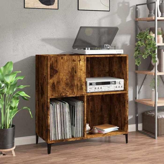 VidaXL Record Cabinet, Side Cabinet with Storage, Furniture for Turntable, Living Room Buffet, Industrial 832002