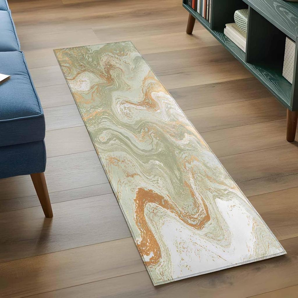 Diffusion Art Runner Rug Colorful Gradient Design Mat Absorbent Non-Slip Home Decor Hallway Living Room Kitchen Decor Carpet