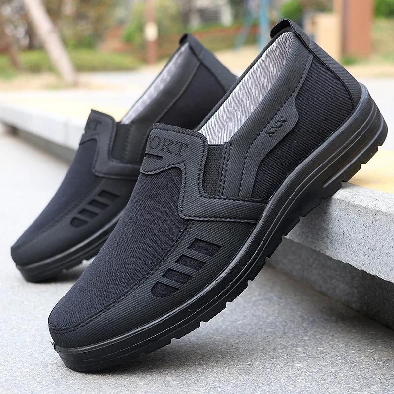 Fashion Men Casual Sports Shoes Fashionable Old Beijing Cloth Shoes Wear Resistant Lightweight Slip On Casual Sports Shoes