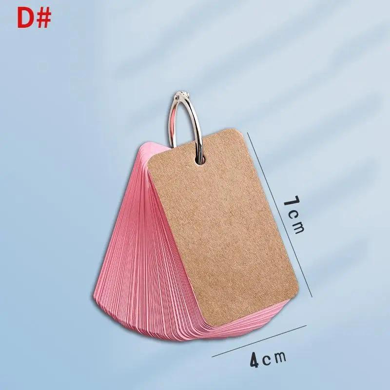 

50/100 шт./коробка рукописные карточки блокноты из коровьей кожи цветные слова блокнот пустой крафт-бумага симпатичное кольцо пряжка письмо розовый