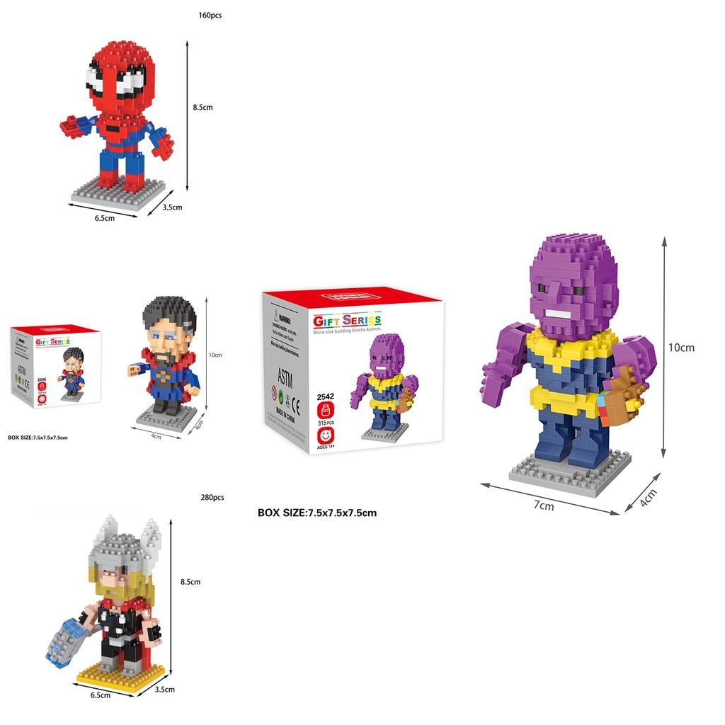 Marvel Spiderman Thor Iron Man Building Block Superhero Figure Kids Toys Gift