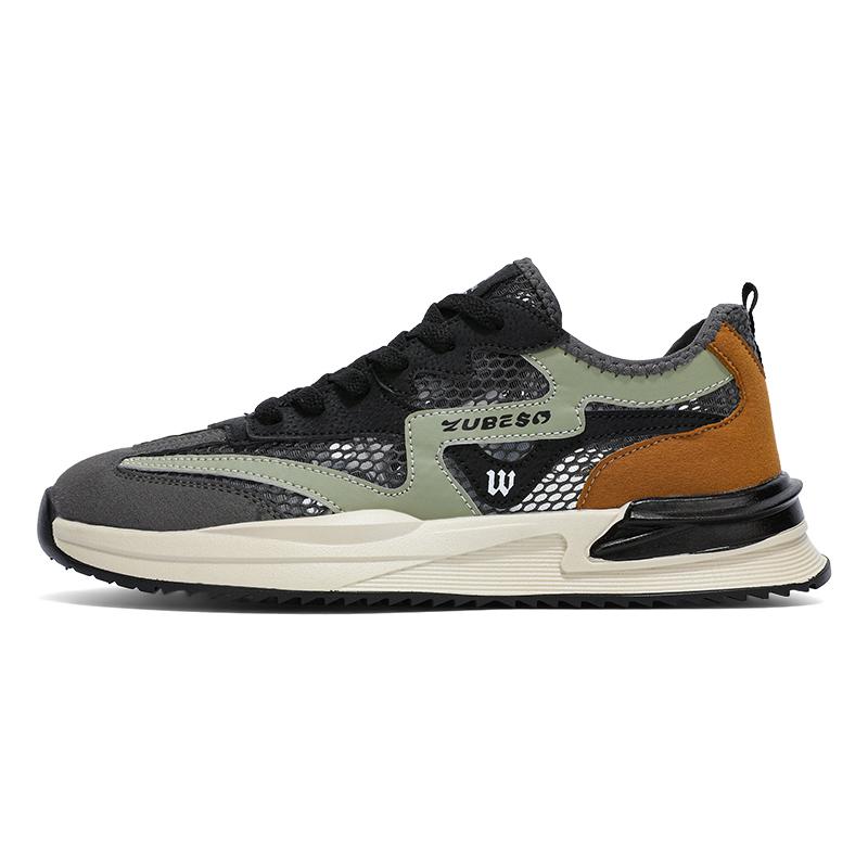 

Трендовые мужские повседневные кроссовки обычного размера для активного отдыха с дышащей сеткой модные спортивные серые кроссовки для бега и тенниса 44