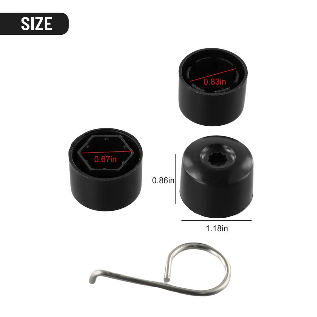 Radmutterbolzen Bolzen Mutter Kappe Schwarz Kappe Demontagewerkzeug Staubdicht OEM 1K06011739B9 Kunststoff 30 X 21 2mm Radmutterbolzen