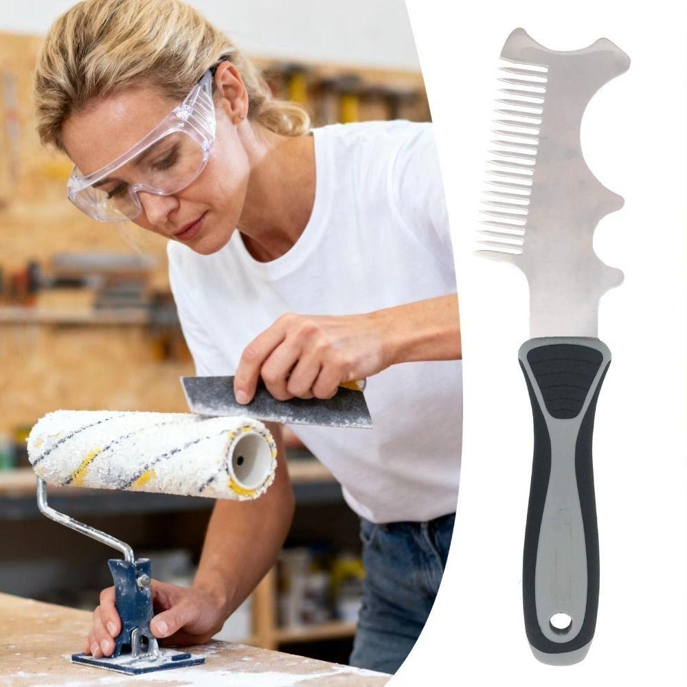 4 in 1 Paint Brush Comb Thickened Stainless Steel Tool Rollers Cleaning