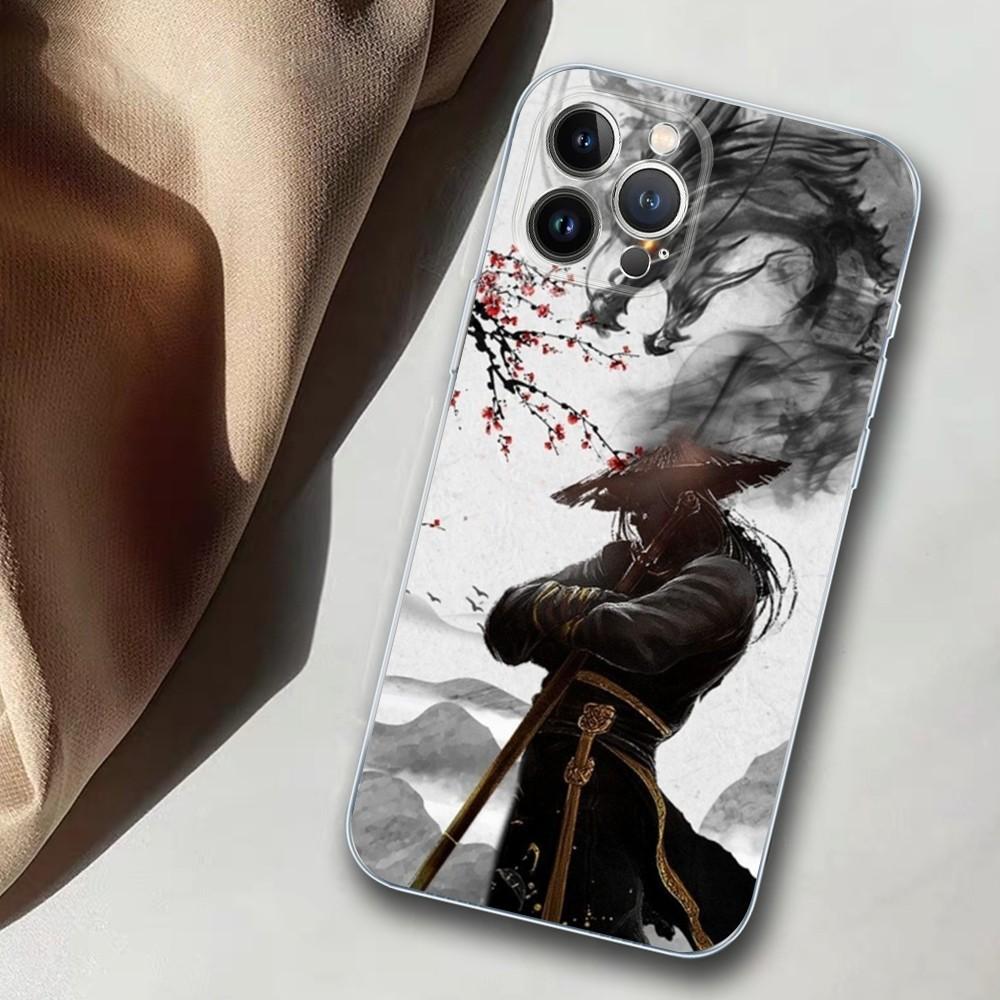 Japanese Warrior Samurai Phone Case For iPhone 14 11 12 13 Mini Pro XS Max Cover 6 7 8 Plus X XR SE 2020 Funda Shell